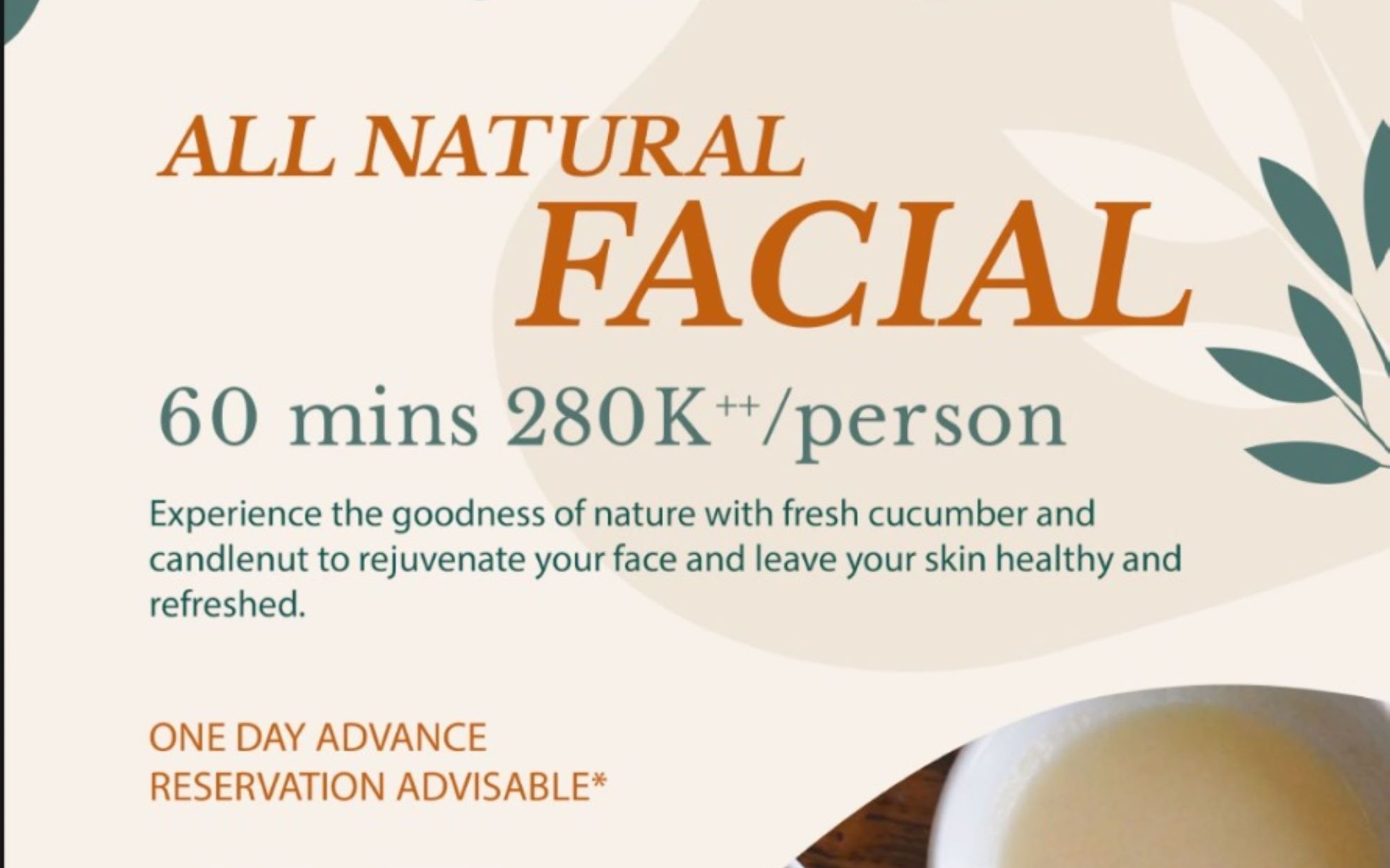 60 mins Natural Facial - Tejaprana Bisma