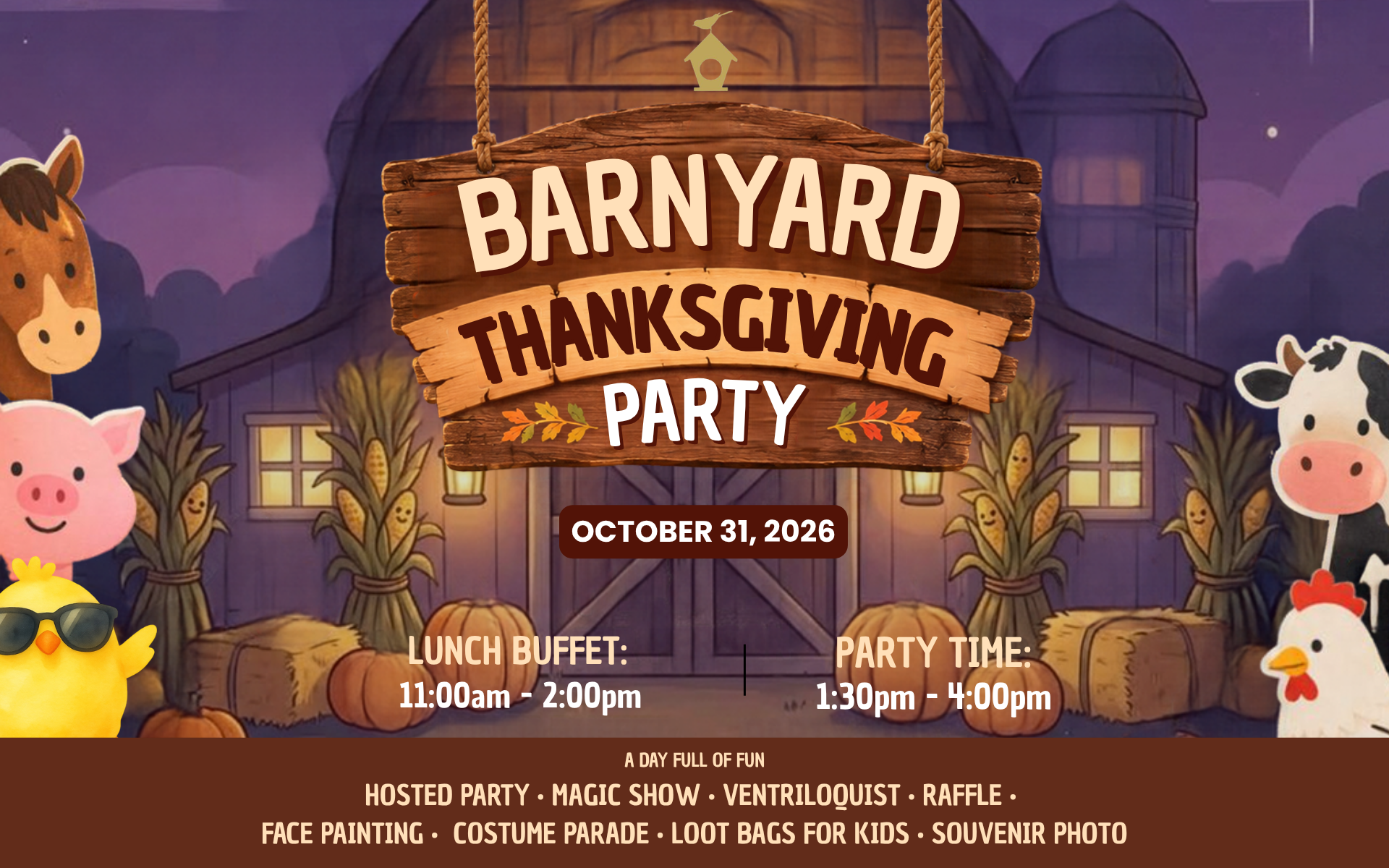 Thanksgiving Barnyard Party | October 31, 2026 - Hotel Kimberly Tagaytay