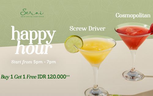 Happy Hour : Buy 1, Get 1 Free Cocktails!