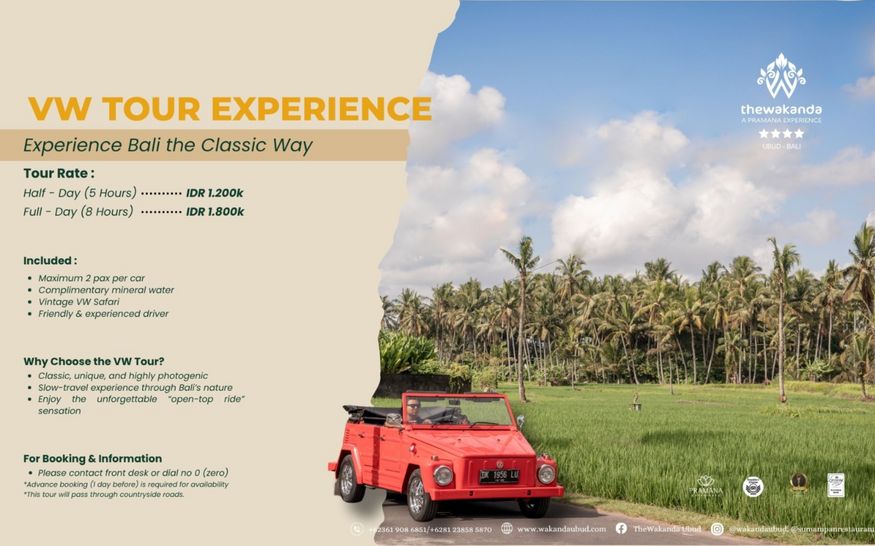 GET 5% DISC FOR VW TOUR EXPERIANCE HALF DAY ( Max 5 Hours )ONLY FOR SPECIAL ONLINE BOOKING