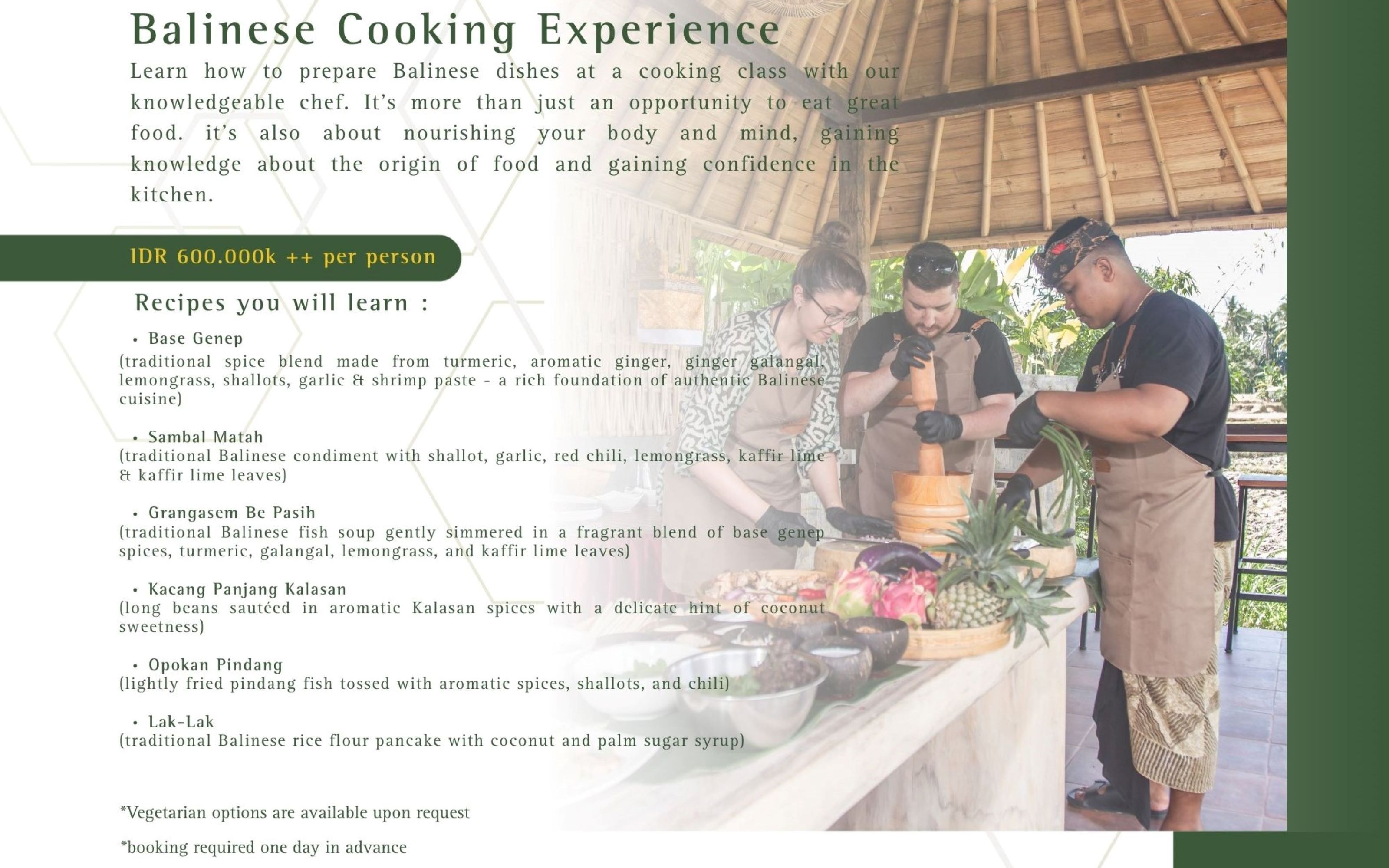 Get 5% Disc Private Balinese Cooking Class Experience For 2 Hour Only For Online Booking - thewakanda A Pramana Experience