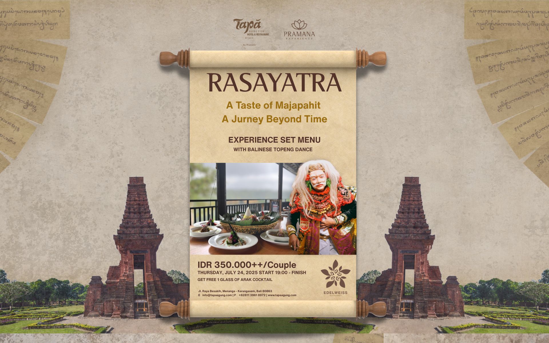 SPECIAL TASTE OF RASAYATRA - Tapa Agung View Besakih
