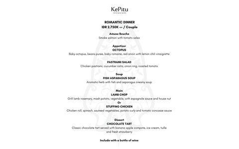 10% OFF - Romantic Dinner at Puspaka Chapel