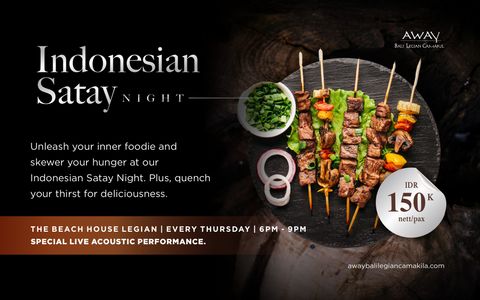 Indonesian Satay Night (per person)