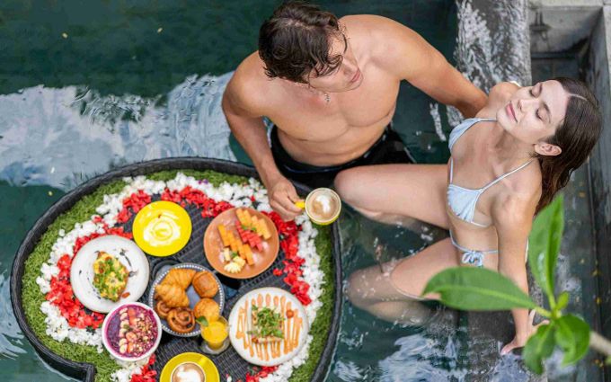 Floating Breakfast by the Pool